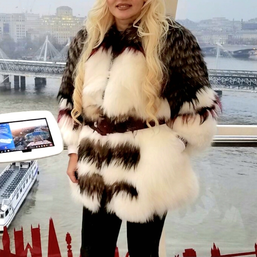 Luxurious Multicolor Fur Coat